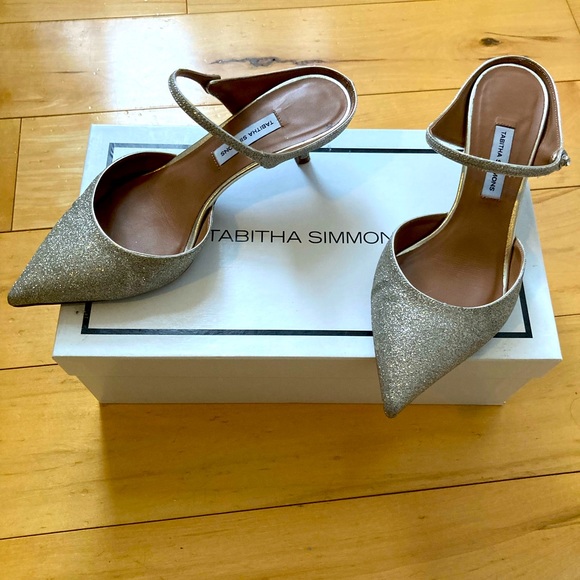 Tabitha Simmons gold dress mule - Picture 1 of 8